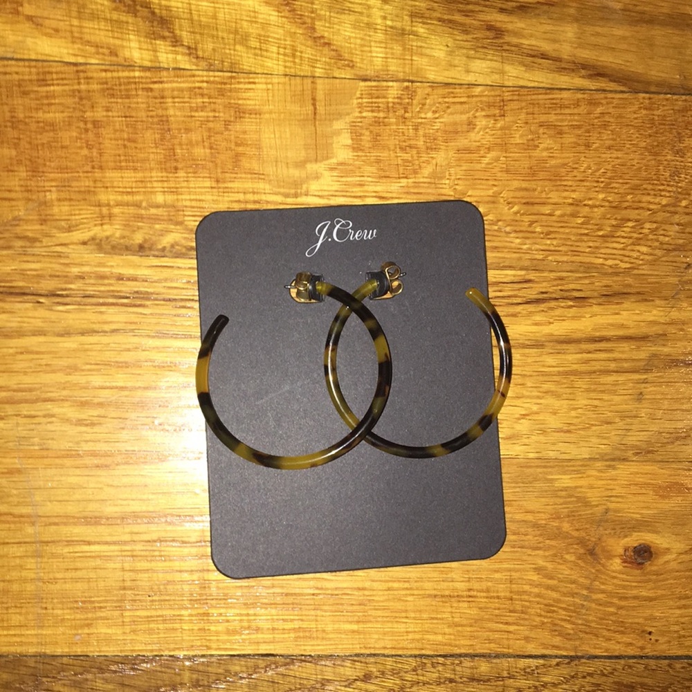 J. Crew Tortoise Acetate Oval Hoop Earrings
